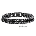 Vintage Men's Chunky Chain Bracelets,8/10/12mm Retro Grey Stainless Steel Cuban Chain Wristband,Rock Punk Classic