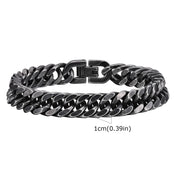 Vintage Grey Cuban Chain Bracelet — Stainless Steel, 8-12MM