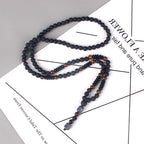 6mm Lava Stone Tiger-eye Beaded Necklace for Men and Women with Buddha Head Pendant