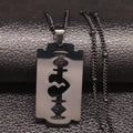 Gothic Heart Blade Necklace — Black Stainless