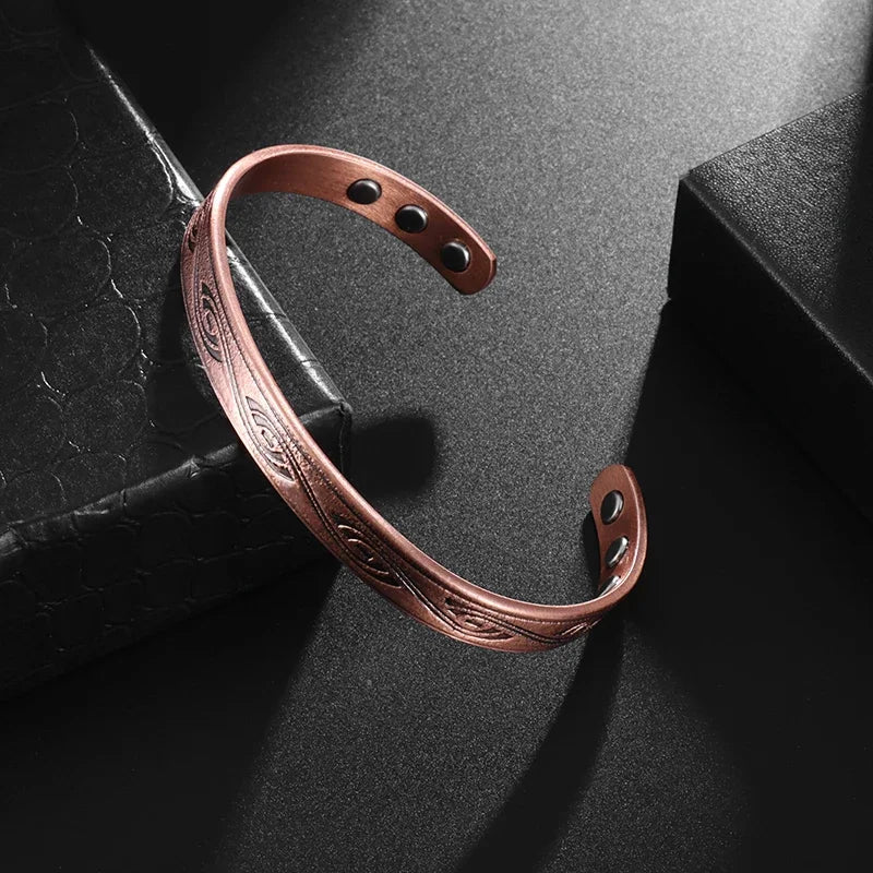 High Quality Copper Engraved Totem Magnetic Adjustable Bracelet for Men Women Joint Protection Pain Relief Biomagnetic