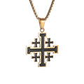 Templar Cross Steel Pendant Vintage Jerusalem