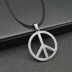 Steel Pendant Punk Peace Symbol Vintage Antique
