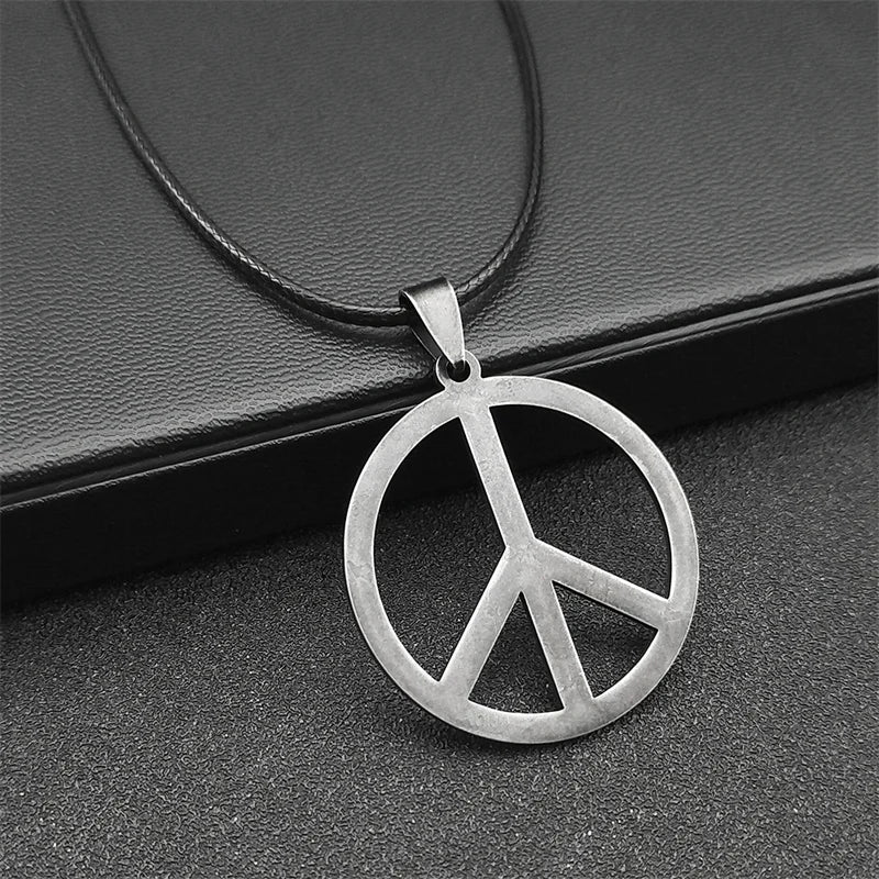 Steel Pendant Punk Peace Symbol Vintage Antique