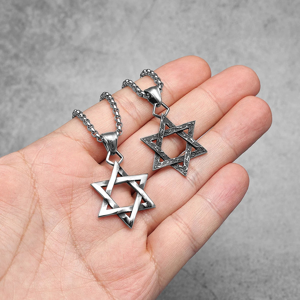 Star of David Pendant Necklace Stainless Steel