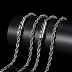 6mm Rope Chain Necklace Stainless Steel Never Fade Waterproof Choker Men Women Jewelry Gold Color Chains Gift