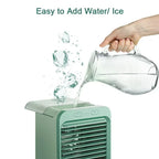 Portable Air Conditioner Fan USB Desktop Fan Rechargeable Mini Air Humidifier Cooler Table Cooling Mist Fan for Office
