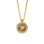 Luxurious 9999 24K real gold ancient gold rotating compass pendant necklace for men and women in retro style