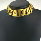 Gold Color 316L Stainless Steel All Polished 31mm Width Very Heavy Long Chain 40-55cm Necklace Jewelry