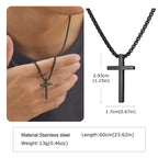 Two-Tone Cross Pendant Necklace — Stainless Steel