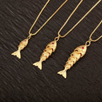 Goldfish Pendant Necklace — Copper