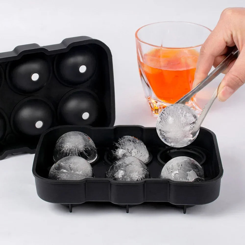 Ice Cube Tray Silicone Ice Ball Freezer Mold Square Ice Cube Maker with Lid 4/6/8 Grids for Whiskey Cocktail Coffee