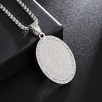 Stainless Steel Christian Virgin Mary Pendant Our Lady of Guadalupe Necklace Women's Religious Lucky Amulet Jewelry Gift