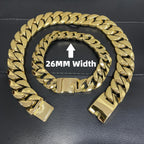 Stainless Steel 26/32mm Cuban Link Chain Necklace Hip Hop Punk Men's Chunky Waterproof Choker Jewelry SDA