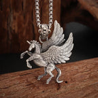 Gothic Green Stone Bull Skull Necklace Pendant Punk Animal Necklace Mens Taurus Zodiac Amulet Jewelry Anniversary Gift