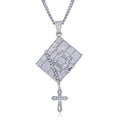Iced Out Bible Cross Pendant — 925 Silver