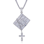 Iced Out Bible Cross Pendant — 925 Silver