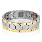 16MM Gold Color Stainless Steel Men's Magnetic Therapy Bracelets For Arthritis Pain Relief and Carpal Tunnel Bracelet