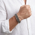 Kalen Heavy Hollow Star Cuban Chain Bracelet for Men 19mm Stainless Steel Wide Jewelry Thick Wristband Punk Fashion