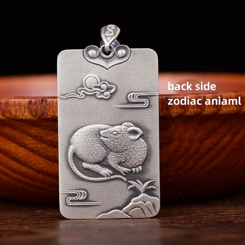 Chinese Zodiac Animal Buddha Blessing Pendant Necklace