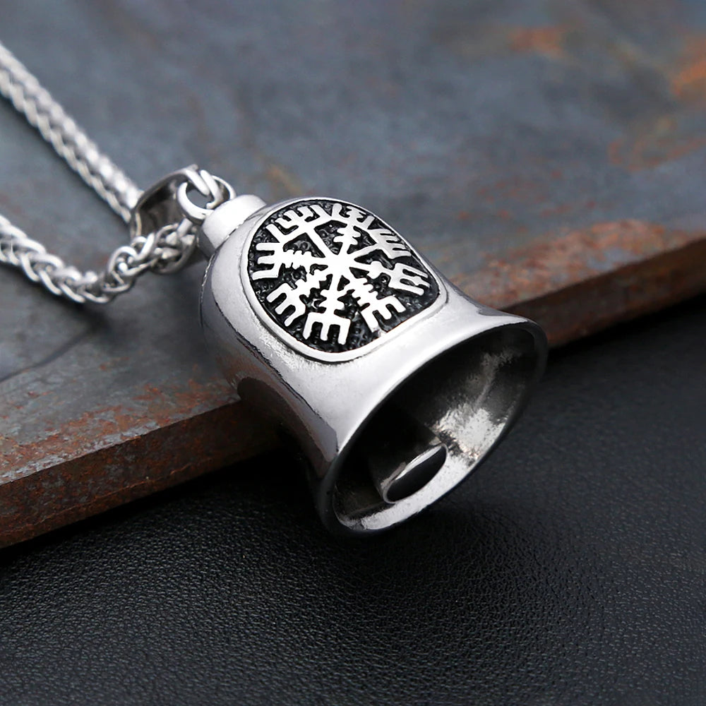Vintage Bell Charm Amulet Necklace — Stainless Steel