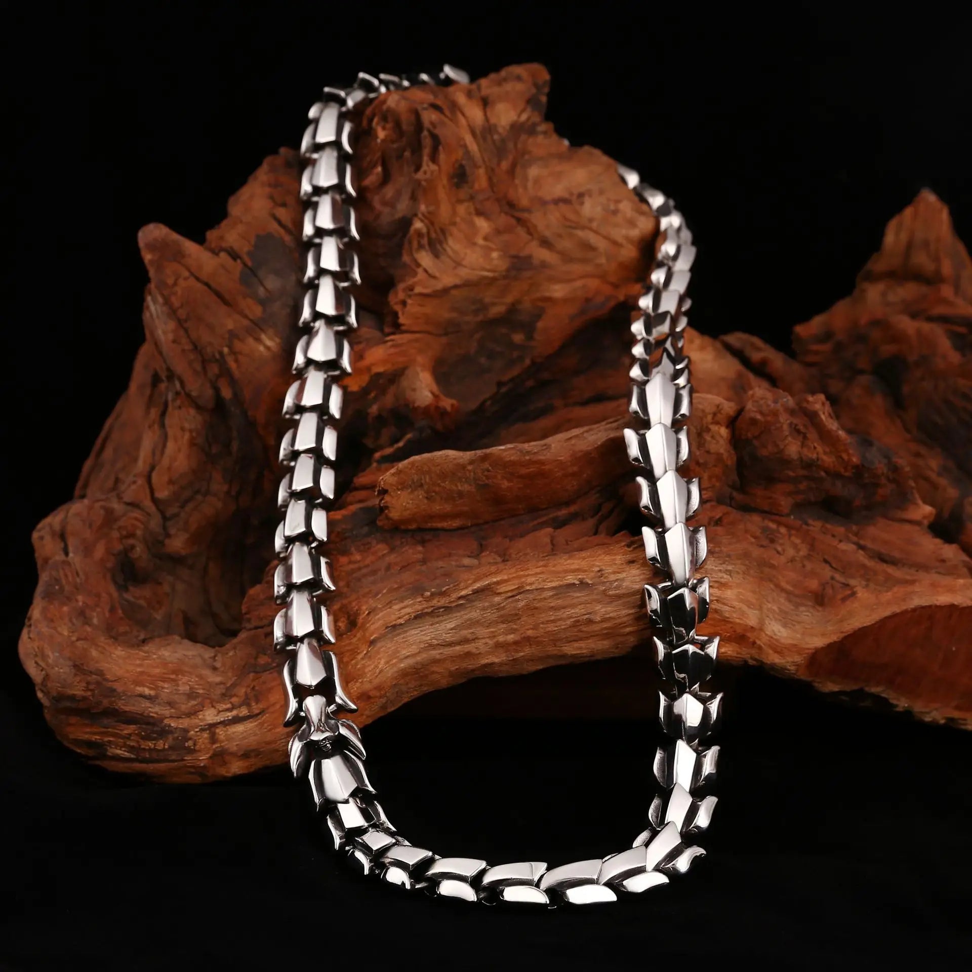 2025 Nordic Viking Men's Keel Titanium Steel Necklace Domineering Personality Punk Style Stainless Steel Necklace