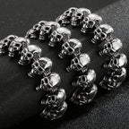 Punk Rock Skull Head Link Chain Necklace for Men Heavy Stainless Steel Men's Necklaces Choker Gothic Jewelry Items