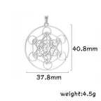 LIKGREAT Archangel Metatron Cube Pendant for Necklace Jewelry Making Stainless Steel Charm DIY Amulet Kabbalistic Tree of Life