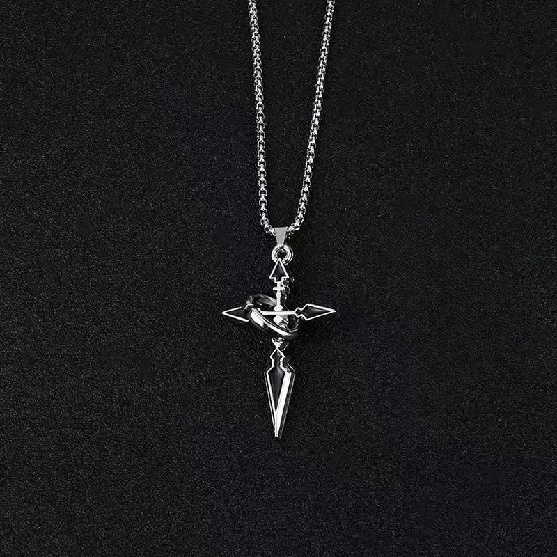 Gothic Cross Steel Pendant European American Retro