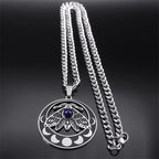 Moon Crescent Pendant Necklace — Stainless Steel
