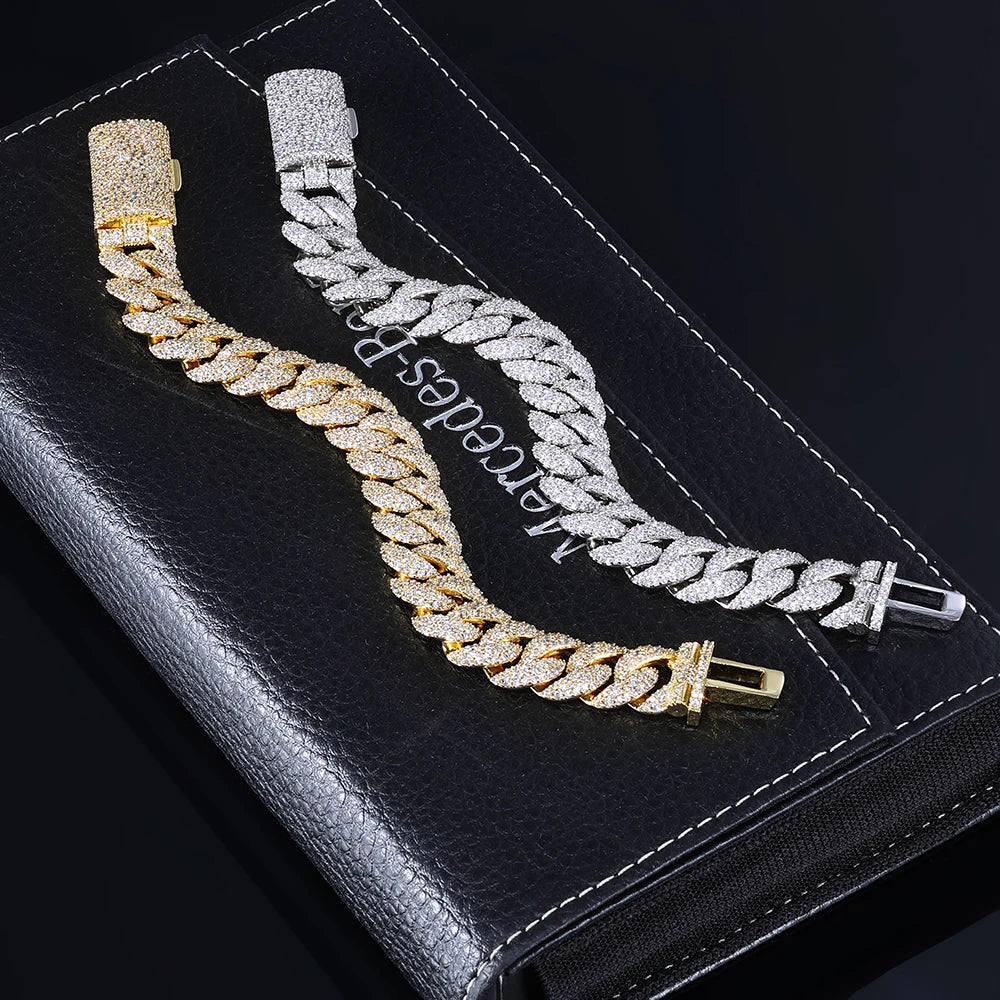 Iced Out Cuban Bracelet Stainless Steel 14MM