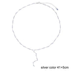 2025 Luxury Round Water Drop Stone Pendant Tennis Chain Jewelry 5A Cubic Zirconia Bling Long Y Lariat Sexy Women Choker