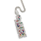 THE BLING KING Custom Vertical Initial Letter Pendant Mixed Inlay Different Shape Cubic Zircon NamePlate Necklace