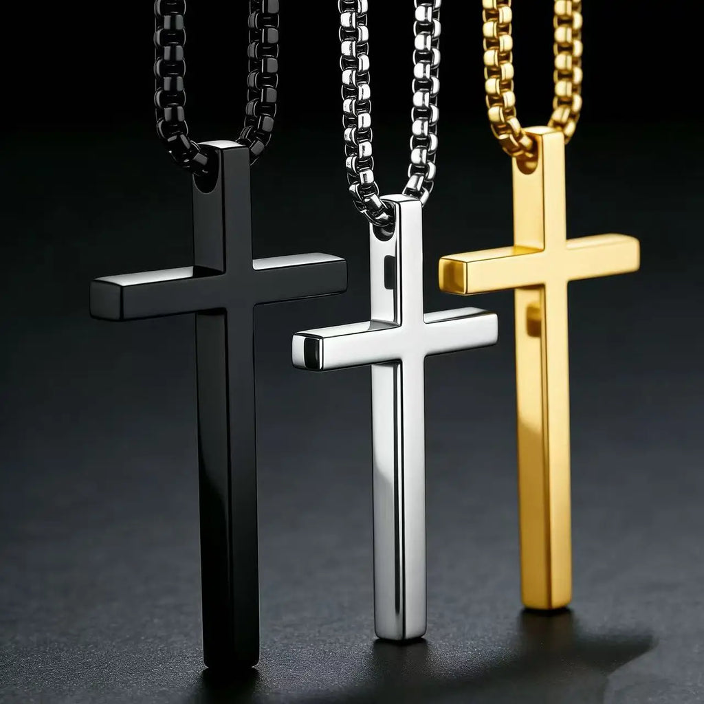 Cross Steel Pendant Double-sided Glossy Surface