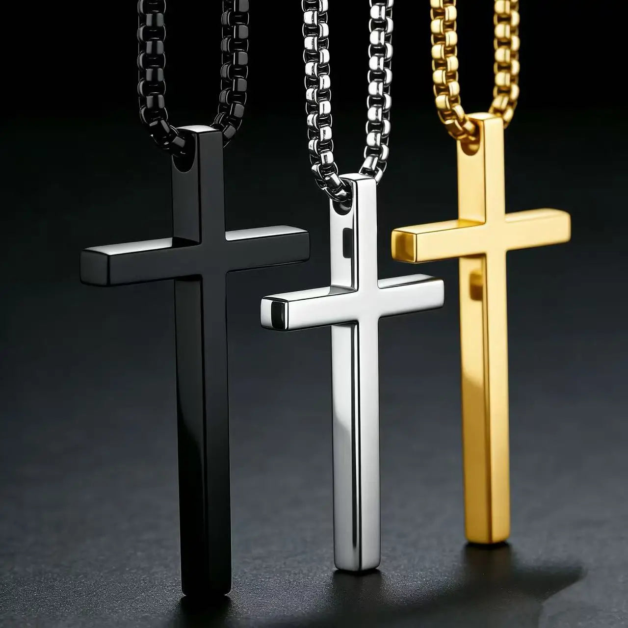 Cross Steel Pendant Double-sided Glossy Surface