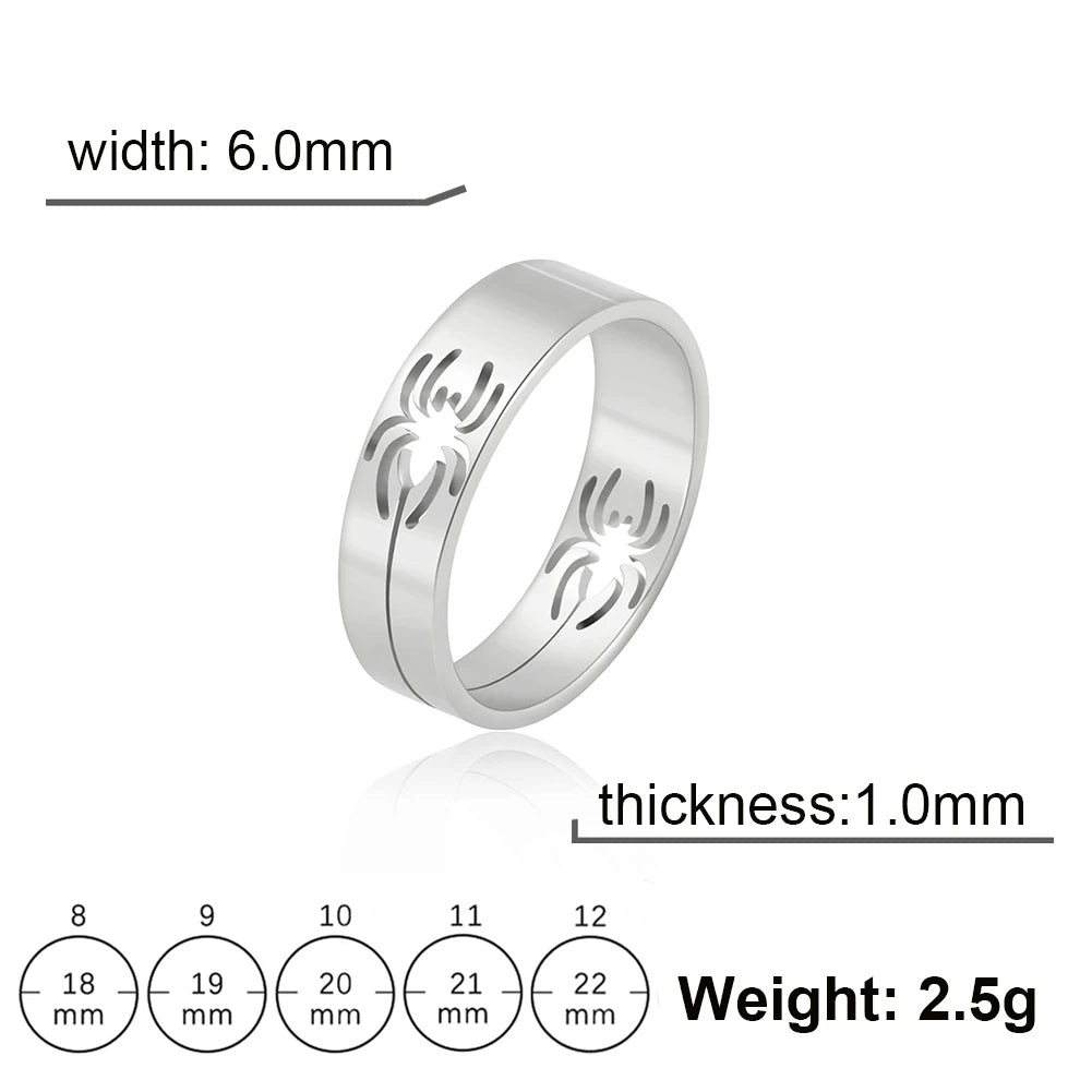 Halloween Spider Ring for Men & Women 6mm Wide — Stainless Steel
