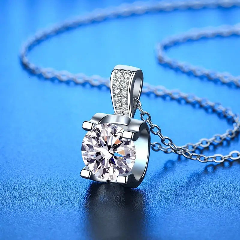 New 925 Sterling Silver Necklace Pendant 5A Zircon For Women Classics Fashion Wedding Engagement Jewelry Party Gift