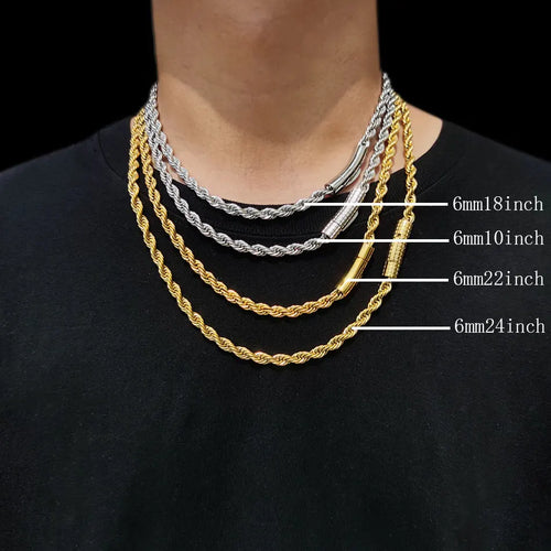 6MM Rope Gold Necklace