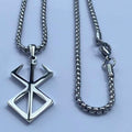 High-quality stainless steel Berserker Rune Symbol Necklace Nordic Logo Steel Emblem Norse Amulet Talisman Sign Necklace Jewelry