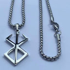 High-quality stainless steel Berserker Rune Symbol Necklace Nordic Logo Steel Emblem Norse Amulet Talisman Sign Necklace Jewelry