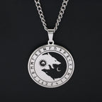 Yin Yang Wolf Sun Moon Pendant — Stainless Steel