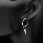 Triangle Geometric Hoop Drop Earrings — Stainless Steel