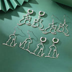 My Shape Hugging Puppy Kitten Necklace for Women Stainless Steel Pendant Chain Animal Cat Dog Jewelry Pets Lovers Gifts