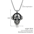 Skull Headphone Pendant Necklace Stainless Steel