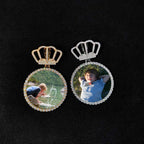 Crown Photo Pendant Necklace Statement