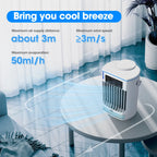 Small Space Air Conditioning for Home Rechargeable Portable Summer Desktop Air Cooler Spray Fan Moist Clean Air for
