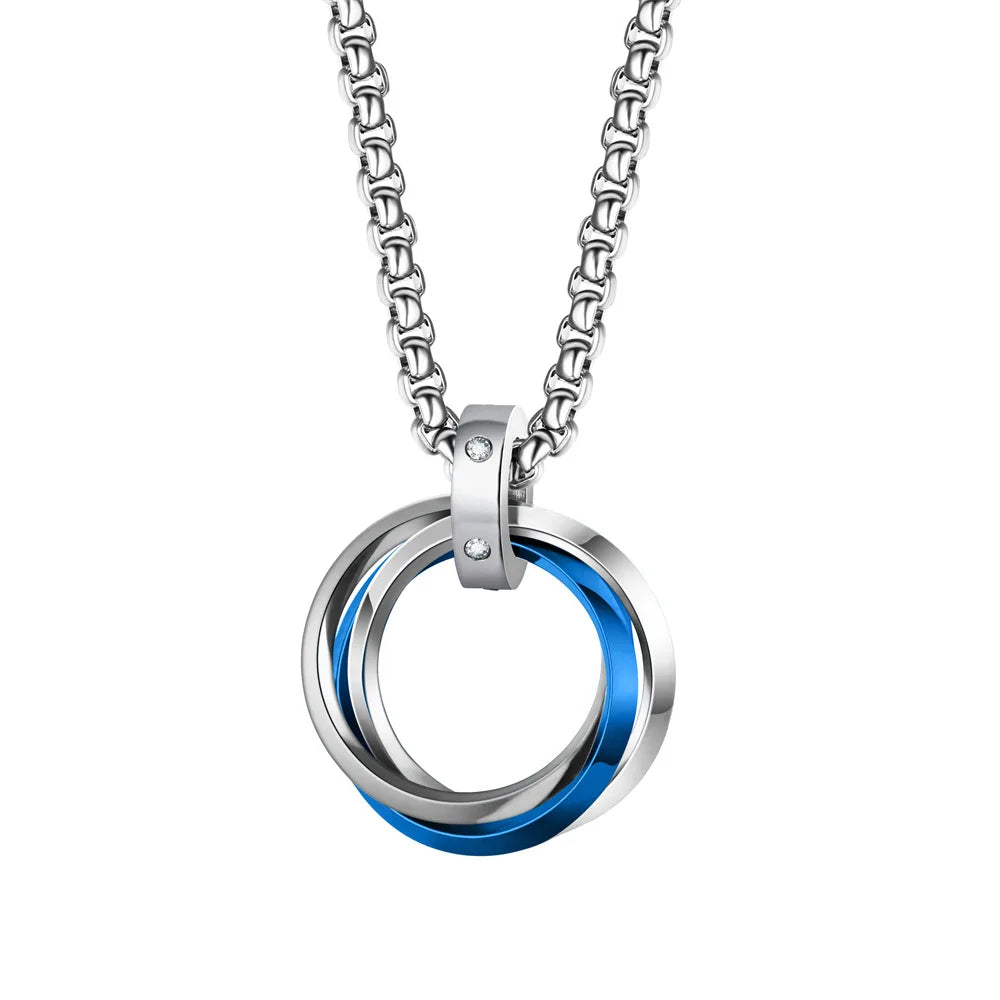Round Ring Pendant Necklace — Stainless Steel