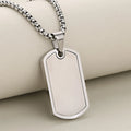 Personalized Military Dog Tag Necklace for Men, Stainless Steel Waterproof Hip Hop Pendant Box Chain