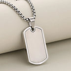 Personalized Military Dog Tag Necklace for Men, Stainless Steel Waterproof Hip Hop Pendant Box Chain