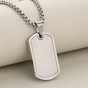 Military Dog Tag Box Chain Gold Steel Necklace